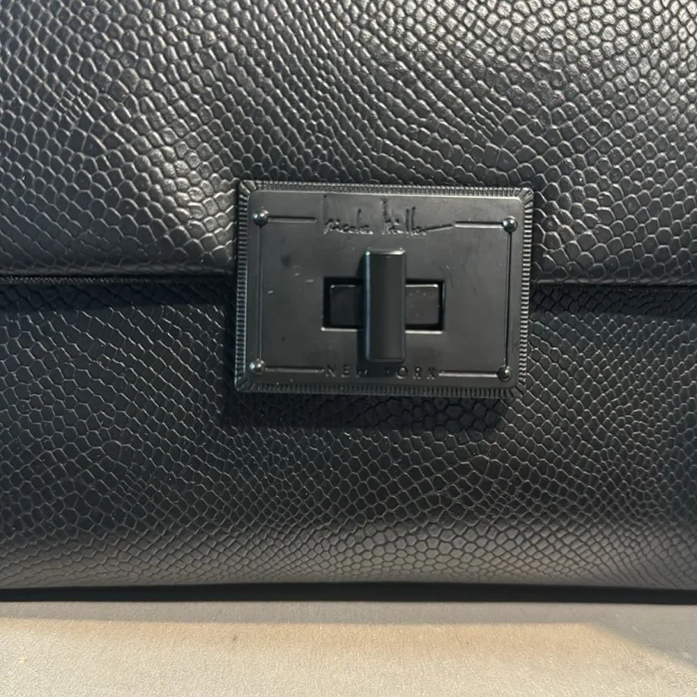 Nicole Miller Black Textured Handbag